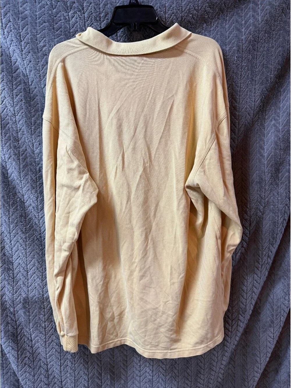 Ashworth Men's XXL Beige Long Sleeve Polo Shirt